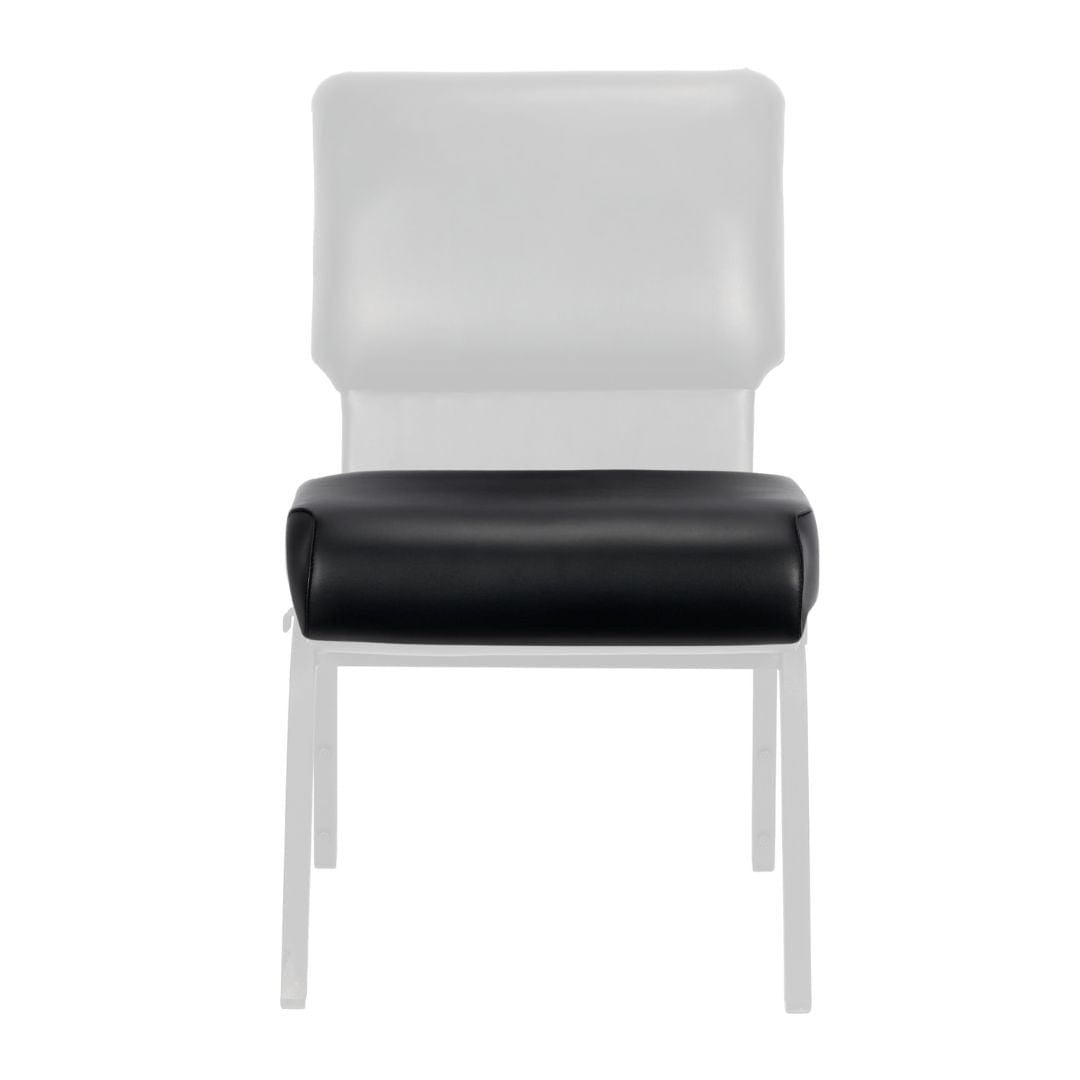 Chivari Black Vinyl 20.5" Church Chair Replacement Seat Cushion CUSH-CH20-STBV-ZF