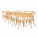 Chivari Natural Fluted Leg Farm Table Dining Set with 10 Chairs TFARM-NATURAL-T-LEG-KIT-CXR-AX