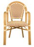 Toulouse Beige and Maroon French Bistro Set Includes 48" x 36" Table and 4 Chairs with Arms FBK-SQ-BM-AWM4-AX