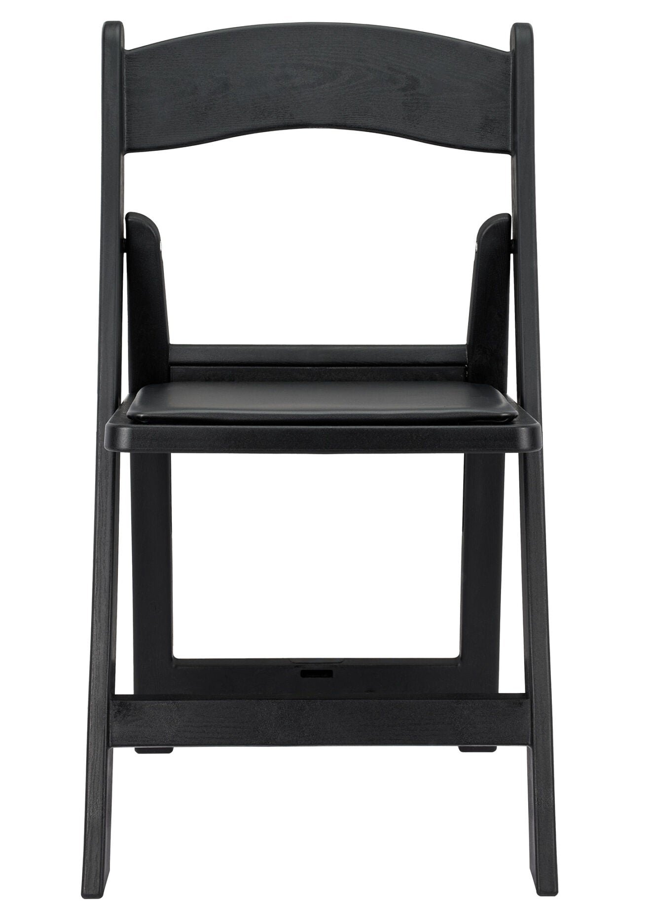 Black Brushed WoodGrain with Black Seat Resin Steel Skeleton™ Folding Chair