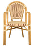 Toulouse Beige and Maroon French Bistro Set Includes 40" Table and 4 Chairs with Arms FBK-BM-AWM4-AX