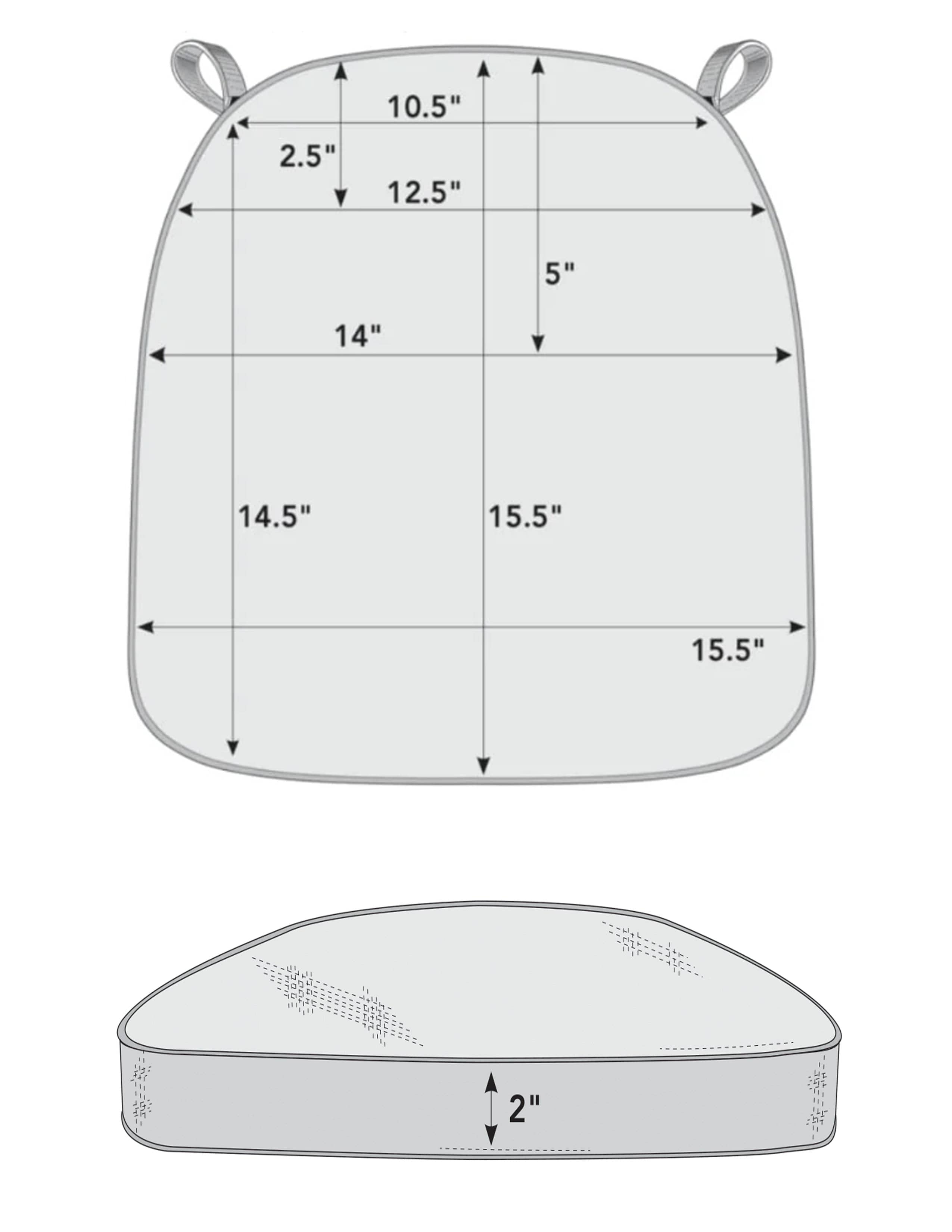 Chivari White 2" Thick Chair Cushion - World's Best Cushions CUSHBST2-W-AX