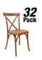 Walnut Resin Steel Skeleton Cross Back Chair – 32 Unit Bundle by Chivari CXRW-STEEL-CX-T-32