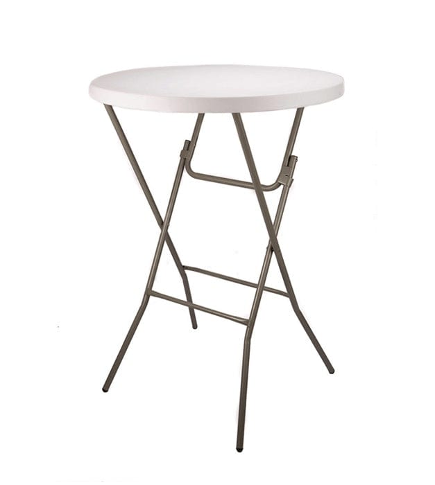 Chivari 32" Round White Plastic Cocktail Table TPLSRD32COCKTAIL-AX1-T