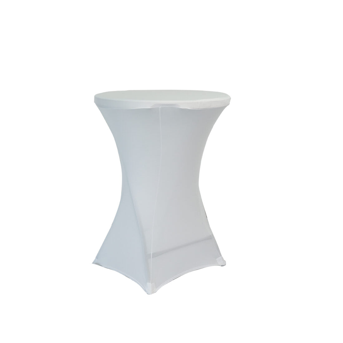 5-Pack White Spandex Cocktail Table Cover 250gsm 36"