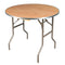 Chivari 36" (3 Foot) Round Heavy Duty Gray Plywood Folding Banquet Table TPLYRD36MG-AX-T