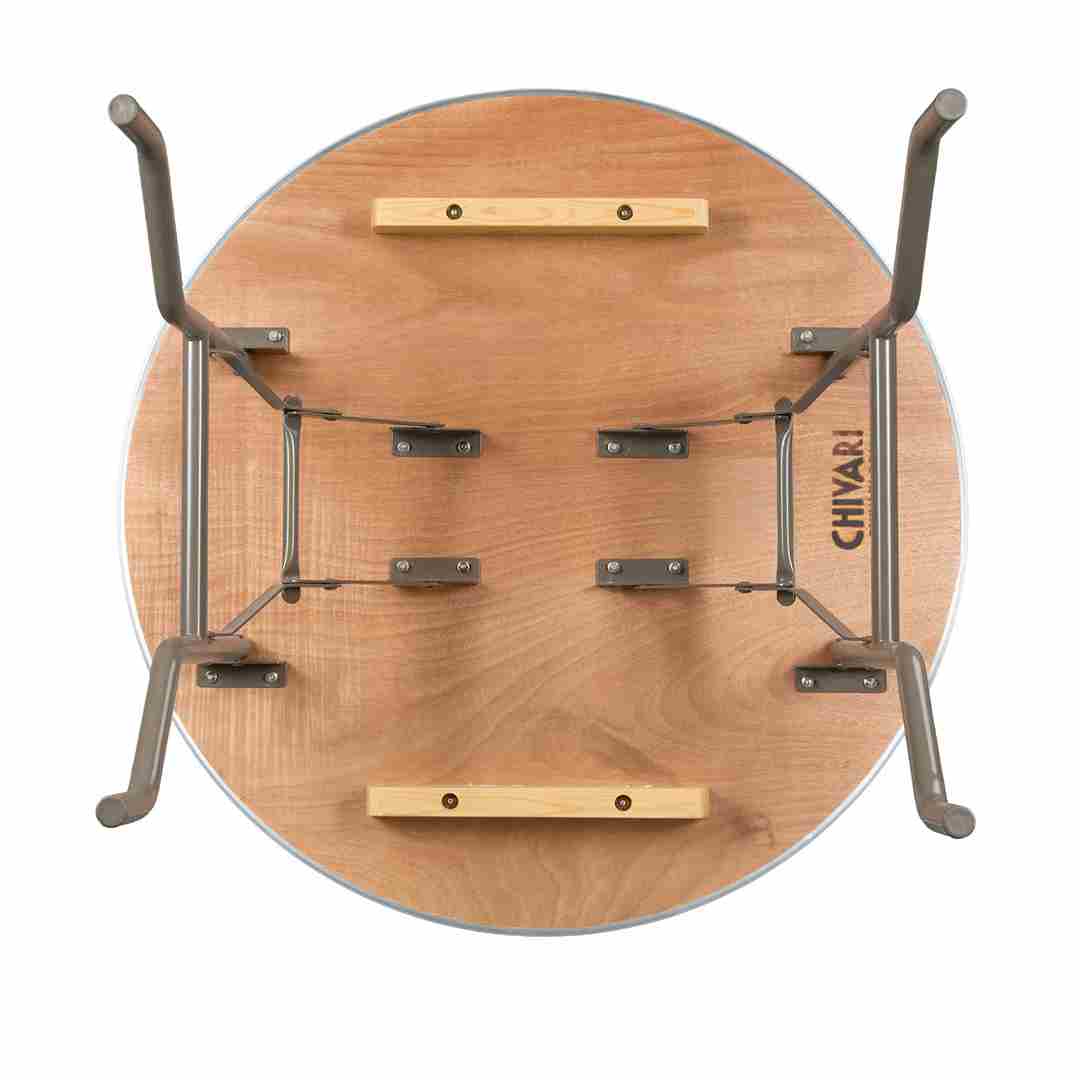 Chivari 36" (3 Foot) Round Heavy Duty Gray Plywood Folding Banquet Table TPLYRD36MG-AX-T