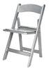 Silver with Silver Vinyl Cushion Resin Steel Skeleton™ Folding Chair