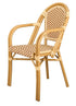 Toulouse Beige and Maroon French Bistro Set Includes 48" x 36" Table and 4 Chairs with Arms FBK-SQ-BM-AWM4-AX