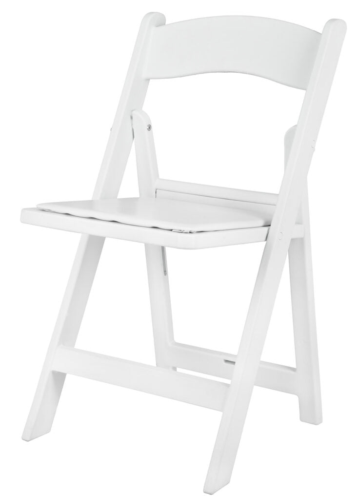 White Brushed WoodGrain with White Seat Resin Steel Skeleton™ Folding Chair