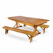 Chivari Chestnut X-Leg Farm Table Dining Set with 2 Benches TFARM-CHESTNUT-X-LEG-KIT-AX