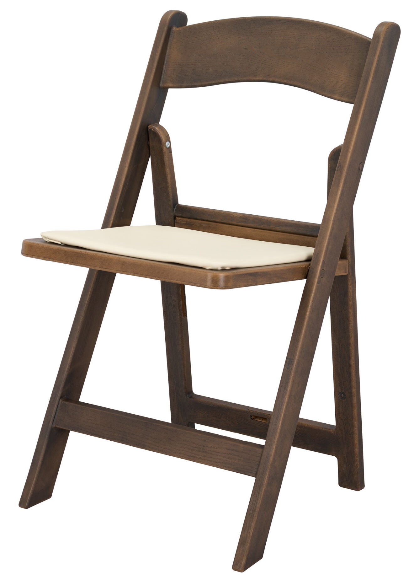 Fruitwood WoodGrain Brushed Wood with Ivory Seat Resin Steel Skeleton™ Folding Chair