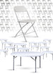Chivari 100 Person Value Event Package:  100 Folding Poly Chairs + 12 Heavy Duty Plastic 60" Round Folding Tables PACK100CFPW1260RD-CXAX-T