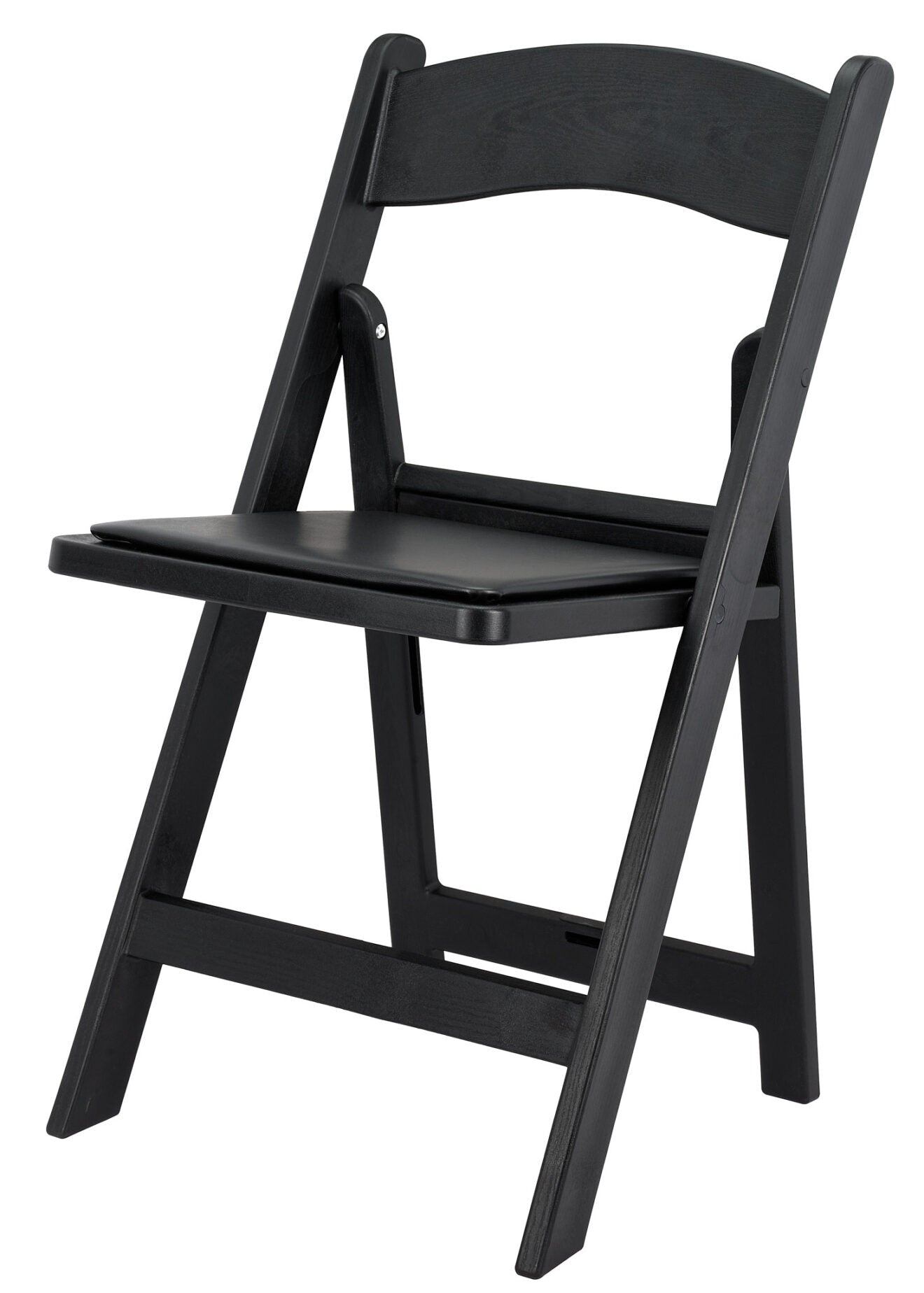 Black Brushed WoodGrain with Black Seat Resin Steel Skeleton™ Folding Chair