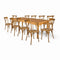 Chivari Chestnut Fluted Leg Farm Table Dining Set with 10 Chairs TFARM-CHESTNUT-T-LEG-KIT-CXR-AX