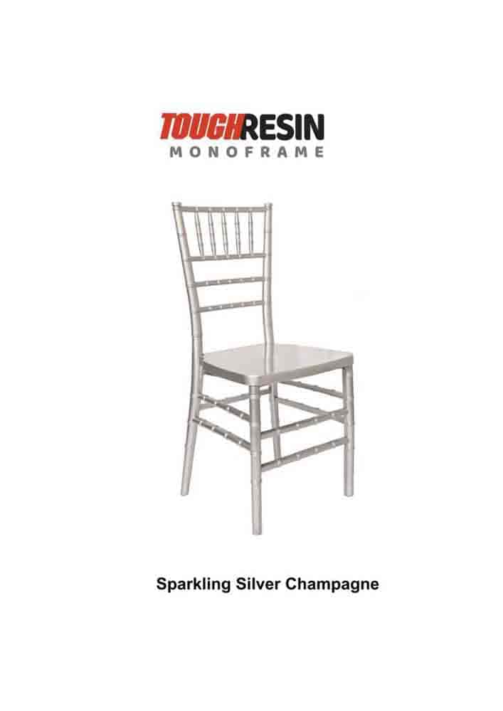 Chivari Sparkling Silver Champagne ToughResin™ Chiavari Chair CCRCHSSP-MONO-AX-T