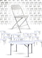 Chivari 100 Person Value Event Package:  100 Folding Poly Chairs + 12 Heavy Duty Plastic 60" Round Folding Tables PACK100CFPW1260RD-CXAX-T