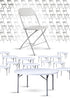 Chivari 100 Person Value Event Package:  100 Folding Poly Chairs + 12 Heavy Duty Plastic 60" Round Folding Tables PACK100CFPW1260RD-CXAX-T