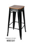 Chivari Black Hi Gloss Tolix Style Metal Stool BTMB-AX-T