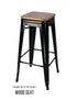 Black Hi Gloss Tolix Style Metal Stool
