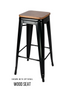 Black High Gloss Steelix Tolix Style Metal Barstool – Ships Fully Assembled BTMB-AX-T