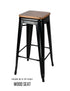 Chivari Black Hi Gloss Tolix Style Metal Stool BTMB-AX-T