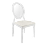 White Resin Louis Pop Chair Clear Back and White Vinyl Seat