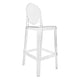Chivari Clear Resin Oval Back Ghost Barstool BGRO-ZG-T