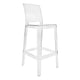 Chivari Clear Resin Square Back Ghost Barstool BGRSQ-ZG-T
