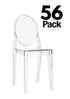 Chivari 56 Chair Pack Clear Resin Oval Back Victoria Ghost Chair CGRVC-ZG-T-56
