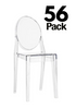 56 Pack Clear Resin Oval Back Victoria Ghost Chair