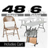 48 Brown Metal Folding Chairs + 6  Heavy Duty Plastic 72x30 Banquet Tables  + Hybrid Folding Chair and Banquet Table  Cart