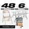 Chivari 48 Beige Metal Folding Chairs + 6 Heavy Duty Plastic 72x30 Banquet Tables + Hybrid Folding Chair and Banquet Table  Cart CFMBE-48-6RT-KT