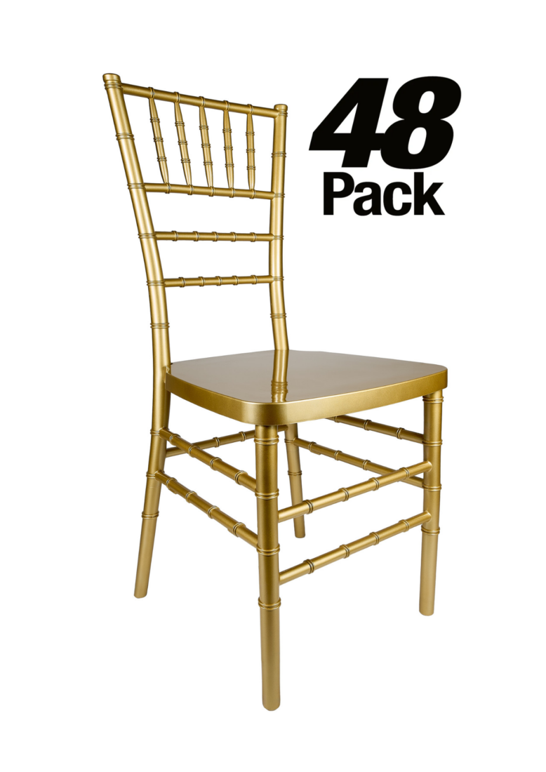 Gold Resin Steel Skeleton Chiavari Chair, 48 Chair Bundle by Chivari CCRG-STEEL-AX-T-48