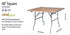 Chivari 48" x 48" (4 Foot) Square Heavy Duty Plywood Folding Table TPLYSQ48M-AX-T