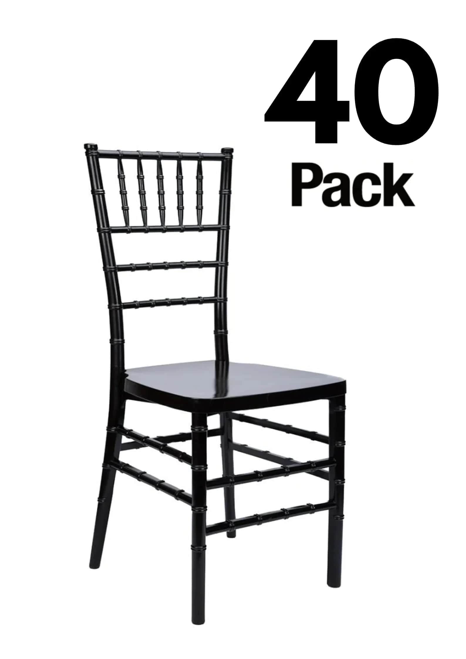 Chivari 40 Chair Pack Black ToughResin™ Chiavari Chair CCRB-MONO-AX-T-40