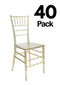 Chivari 40 Chair Pack Clear Gold Champagne Resin Thin-Seat Chiavari Chair CCRCHG-MONO-THIN-ZG-T-40