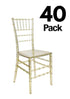 Chivari 40 Chair Pack Clear Gold Champagne Resin Thin-Seat Chiavari Chair CCRCHG-MONO-THIN-ZG-T-40