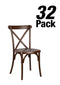 32 Chair Pack Fruitwood Steel Skeleton™ Resin Cross Back Chair