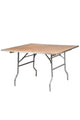 Chivari 48" x 48" (4 Foot) Square Heavy Duty Plywood Folding Table TPLYSQ48M-AX-T