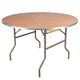 Chivari 48" (4 Foot) Round Heavy Duty Gray Plywood Folding Banquet Table TPLYRD48MG-AX-T