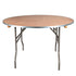 Chivari 48" (4 Foot) Round Heavy Duty Gray Plywood Folding Banquet Table TPLYRD48MG-AX-T