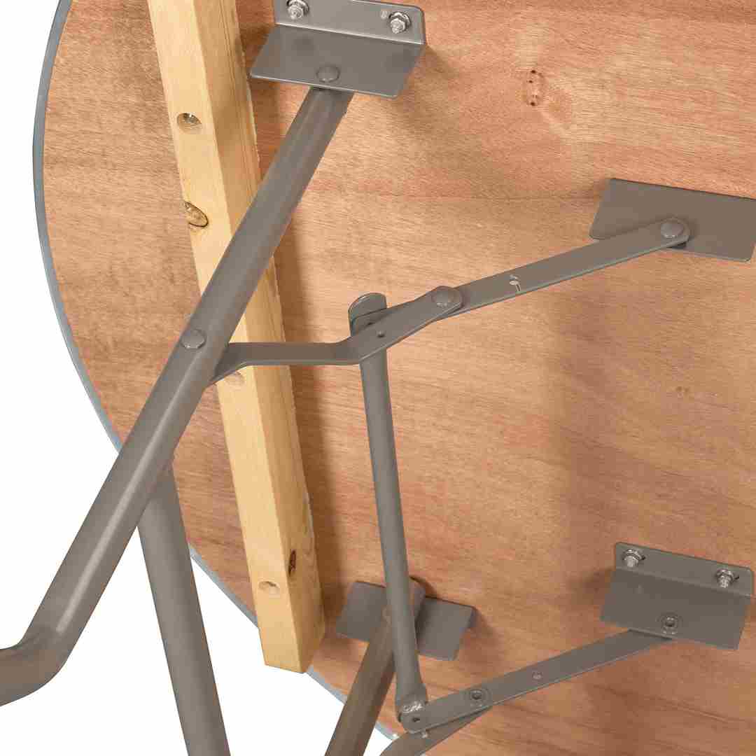 Chivari 48" (4 Foot) Round Heavy Duty Gray Plywood Folding Banquet Table TPLYRD48MG-AX-T