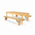 Chivari Natural Fluted Leg Farm Table Dining Set with 2 Benches TFARM-NATURAL-T-LEG-KIT-AX