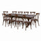 Chivari Fruitwood X-Leg Farm Table Dining Set with 10 Chairs TFARM-FRUITWOOD-X-LEG-KIT-CXR-AX