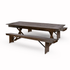 Chivari Fruitwood X-Leg Farm Table Dining Set with 2 Benches TFARM-FRUITWOOD-X-LEG-KIT-AX