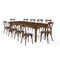 Chivari Fruitwood Fluted Leg Farm Table Dining Set with 10 Chairs TFARM-FRUITWOOD-T-LEG-KIT-CXR-AX
