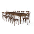 Chivari Fruitwood Fluted Leg Farm Table Dining Set with 10 Chairs TFARM-FRUITWOOD-T-LEG-KIT-CXR-AX