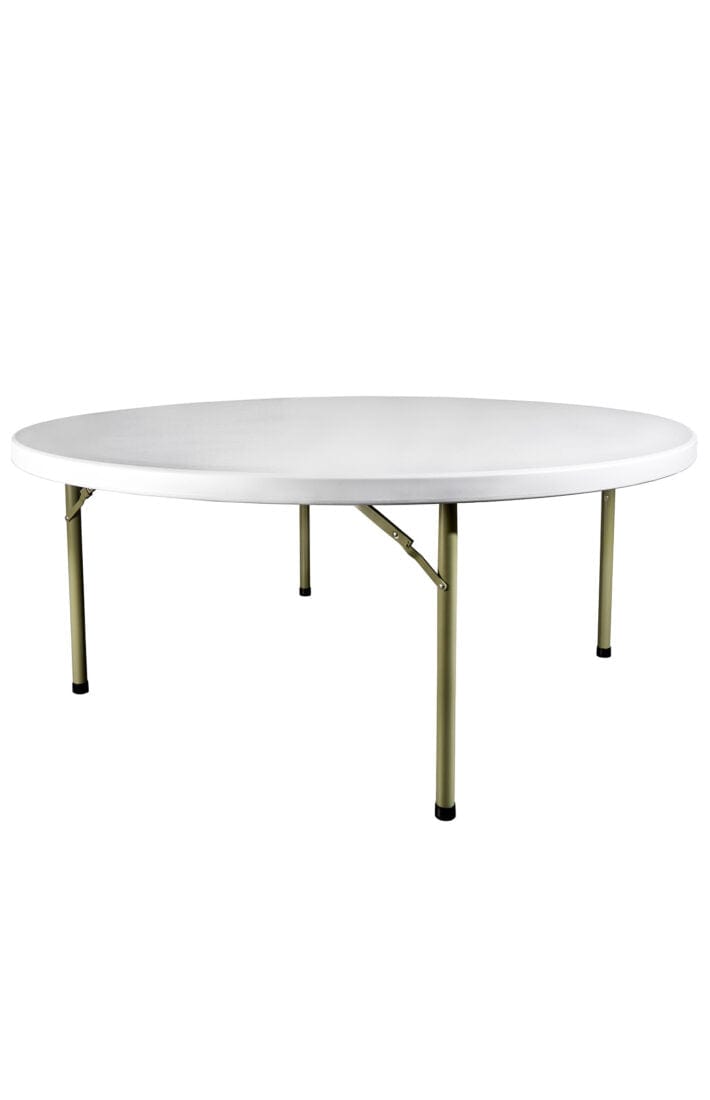 Chivari 60" (5 Foot) Round Heavy Duty Plastic Folding Table TPLSRD60-LFT