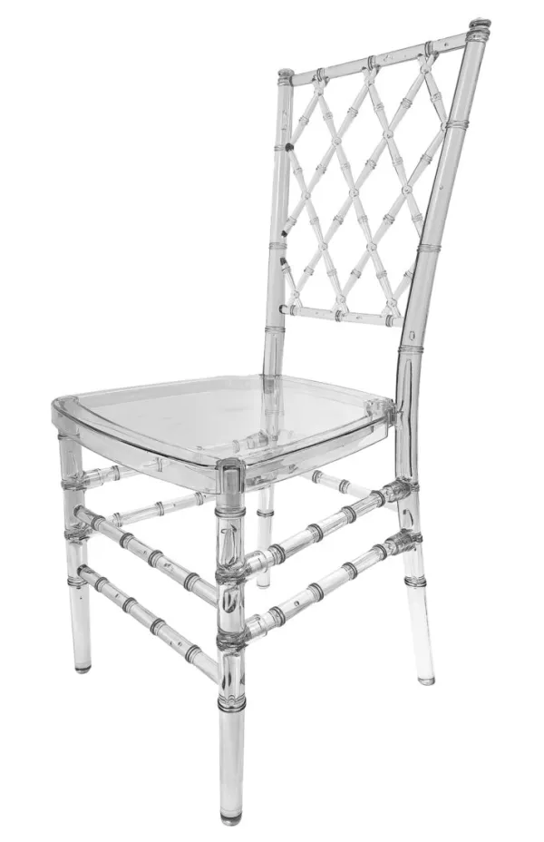 Clear Thick Seat Diamond Back Chiavari Chair (Per Chair Price Shown - Sold only in Quantities of 4)  Some Assembly Required